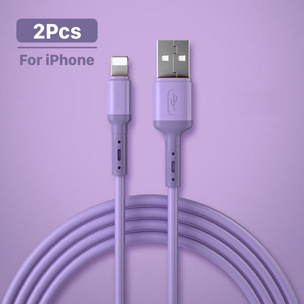 USB 2Pcs Kabel Für iPhone 14 13 12 11 Pro Max XR XS 8 7 6s 5s schnelle Daten Lade Ladegerät USB Draht Kabel Flüssigkeit_voghion.com