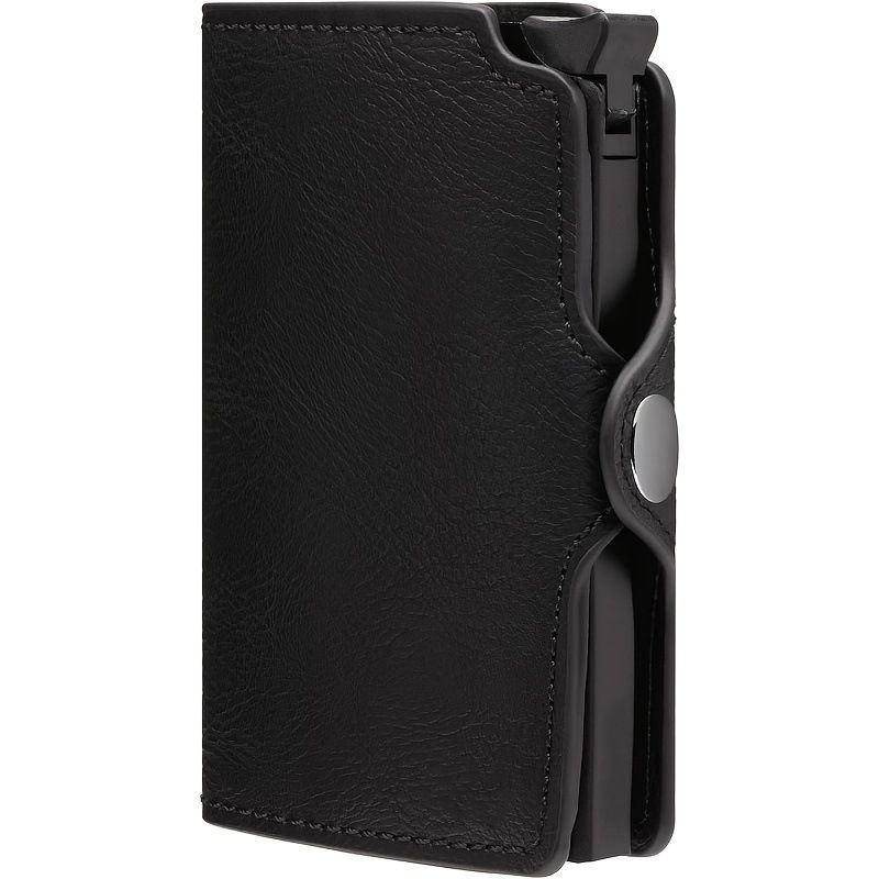 Portafoglio da uomo con porta carte RFID, porta carte di credito in metallo, porta carte di credito portatile, multifunzione, con sette caratteri, piccolo portafoglio_voghion.com