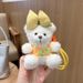 Llavero creativo con forma de oso de peluche con diseño de lazo y bloques de colores para mujer._voghion.com