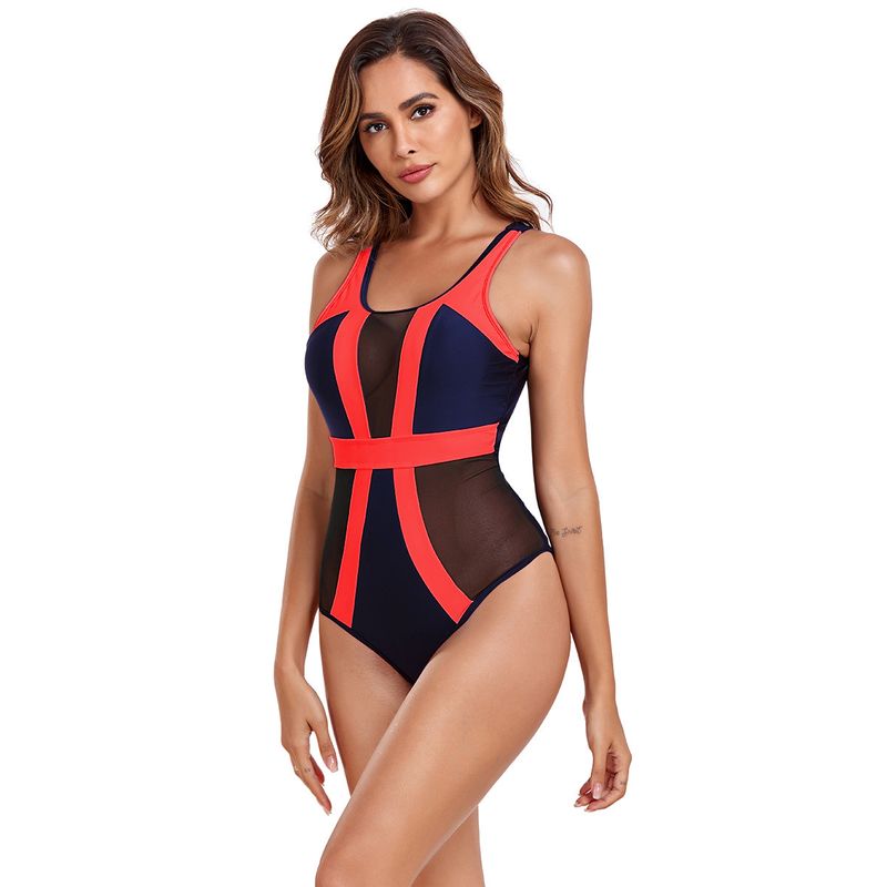 2025 New Women's Color Blocked One-piece Swimsuit For Women_voghion.com