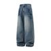Herrenbekleidung Lightning Cat Whisker Washed Distressed Jeans für Herren Herbst Trendy Retro Rivet Straight Pants Amerikanische Freizeithose_voghion.com