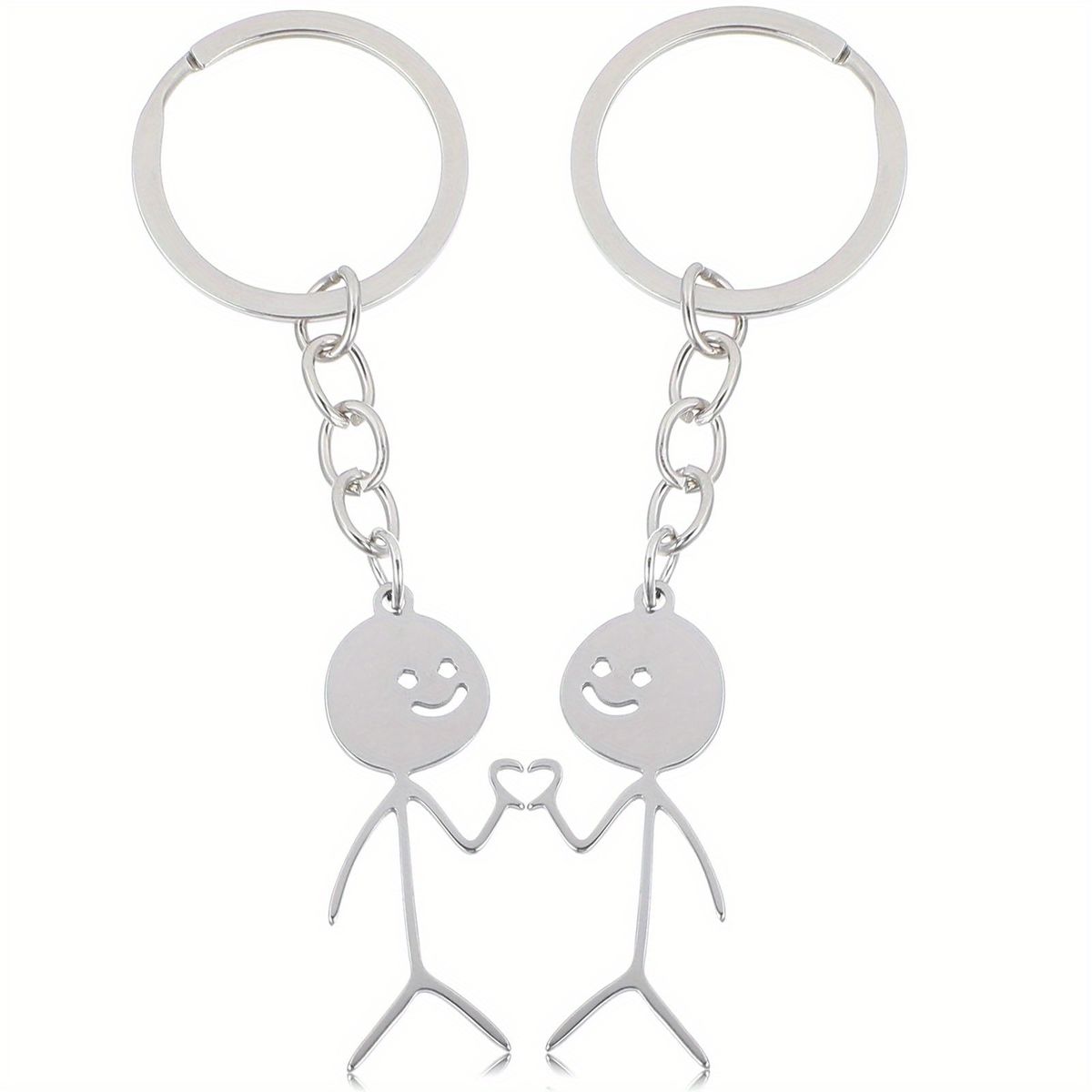 2pcs Women's Fun Keychains, Couple's Heart To Heart Keychains, Best Friend Keychains_voghion.com