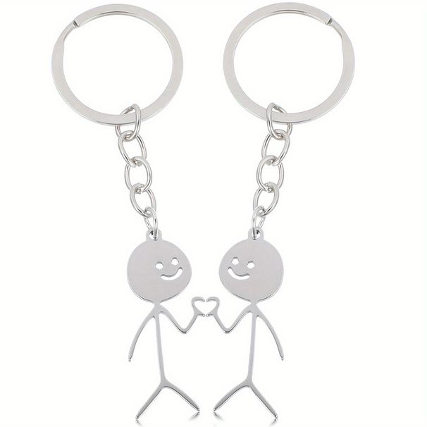 2pcs Women's Fun Keychains, Couple's Heart To Heart Keychains, Best Friend Keychains_voghion.com