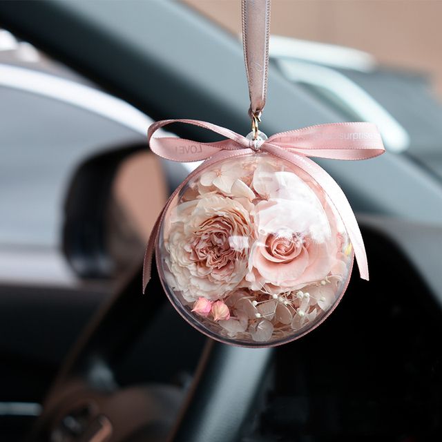Éiweg Rous Anhänger Konservéiert Blummenkugel Auto Anhänger Auto Hängende Ornamenter Accessoire Gebuertsdag Valentinsdag Fir ëmmer Léift Kaddoen_voghion.com