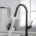 Single Handle Pull Down Sprayer Kitchen Faucet In Matte Black_voghion.com