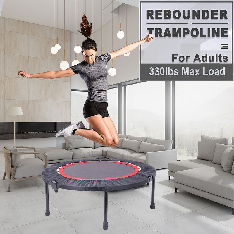 40 Inch Mini Exercise Trampoline for Adults or Kids - Indoor Fitness Rebounder Trampoline with Safety Pad | Max_voghion.com