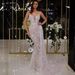 Women's Clothing Suspenders Sexy V Neck Dress Hot Silver Fashionable Sexy Evening Dress_voghion.com