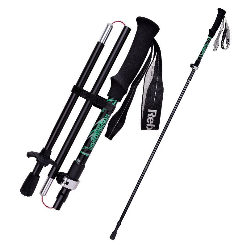 Hiking Pole Carbon Fiber Aluminum Alloy Ultra-light Telescopic Folding Ultra-short Portable Off-road Pole For Men And Women_voghion.com