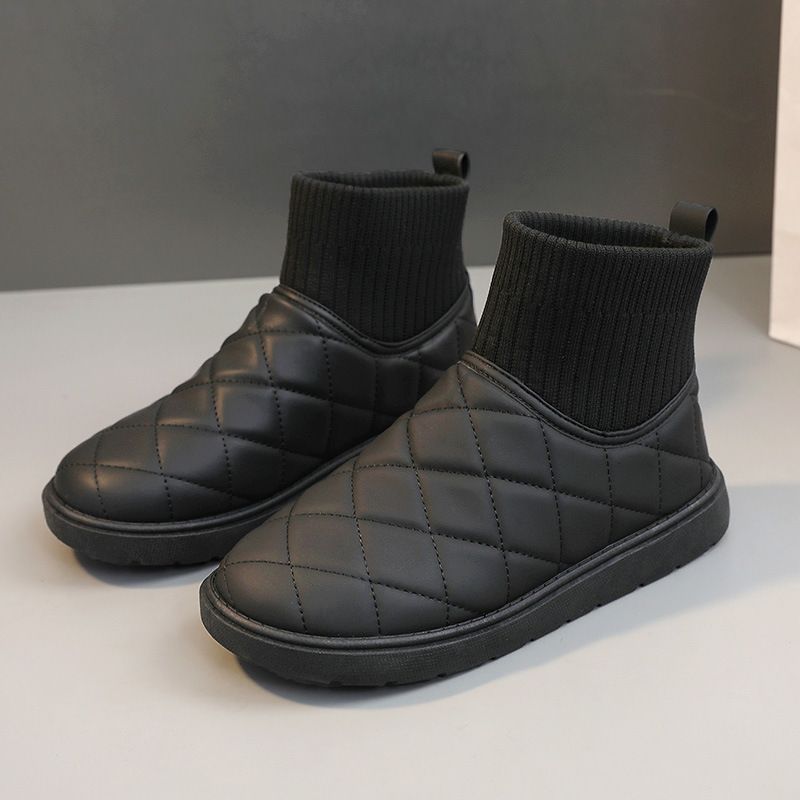 Neue Winterstiefel im koreanischen Stil mit Fleecefutter im High-Top-Stil für Studentinnen im Jahr 2023, höhenverstärkende, lässige und warme_voghion.com