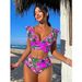 Women's Clothing Two Piece Swimsuit Women Sexy Ruffled Backless Bikini_voghion.com