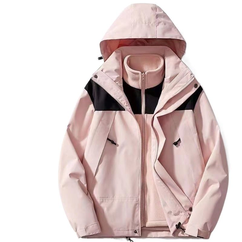 Veste 3 en 1 style célébrité internet 001 pour hommes et femmes, combinaison d'alpinisme détachable, coupe-vent et imperméable, idéale pour les voyages_voghion.com