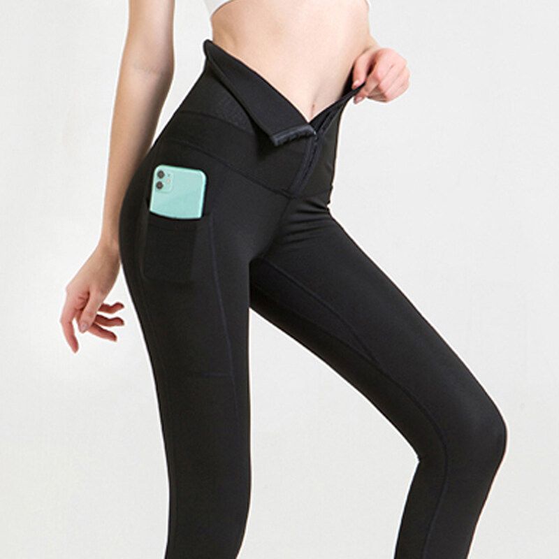 SUPERFLOWER Sports Legging med fickor Fiess Löpgym Yogabyxor för kvinnor med hög midja Push Up Stretch träningstights_voghion.com