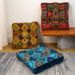 Bohemian Floor Cushion Set – Abstract Art Square Seat & Backrest Pad (40x40cm), Soft Polyester With PP Cotton Fill, Multi-Use For Home & Office_voghion.com