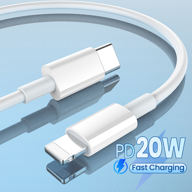 PD 20W USB C cable for iPhone Type C to 8 battery phone charger Kable TPE Quick 2.4A fast charging cable for i_voghion.com