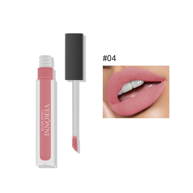 2023 new Lip VERONNI Makeup Matte Liquid Lipstick Waterproof Non Stick Cup Square Tube Sexy Nude Style Lip Color  Make-up for      stick_voghion.com