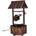 Garden Rustic Wishing Well Wooden Water Fountain with Pump_voghion.com