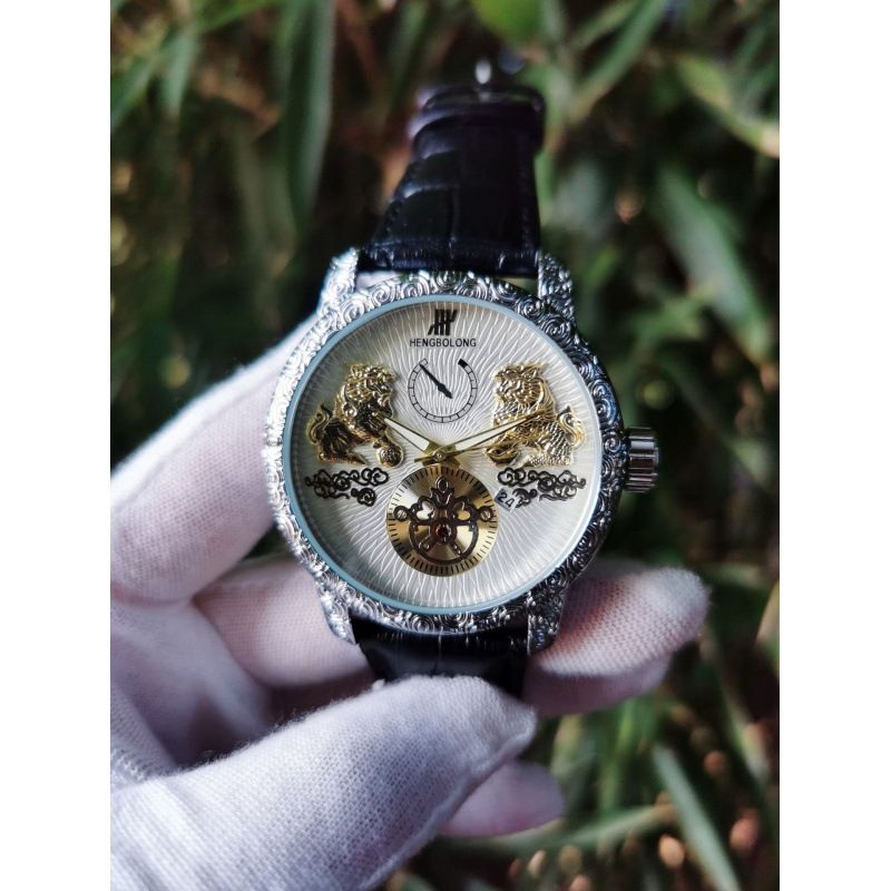 Orologio da uomo di alta gamma con quadrante grande e meccanismo Double Kirin Tourbillon_voghion.com