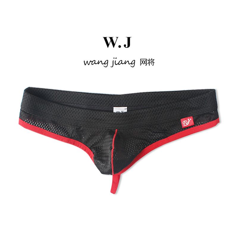 Beauty Underwear Sexy Low Waist Nylon Mesh Breathable Men's Thong T-Pants_voghion.com