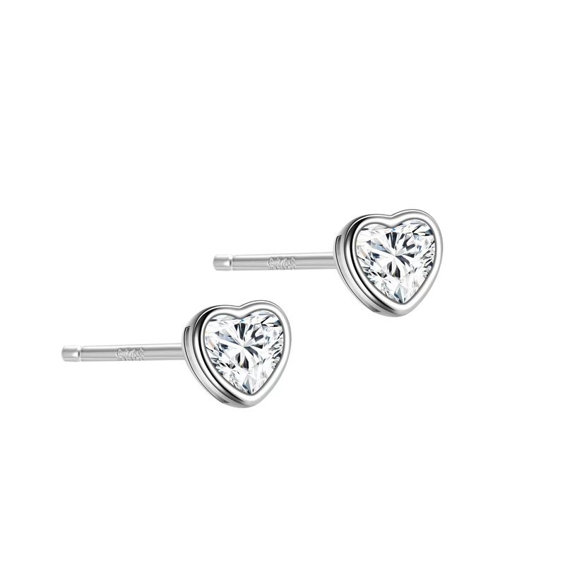 Orecchini da donna Love da 6 mm con bordi placcati in oro, senza diamanti, orecchini in moissanite con ritenzione del colore, gioielli in argento_voghion.com