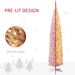 Tall Pre-Lit Slim Noble Fir Artificial Christmas Tree With Warm White LED Lights And Branch Tips, For Christmas Decoration_voghion.com