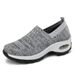 Scarpe da passeggio comode da donna - Sneakers slip-on in rete traspirante con suola spessa e ammortizzata per donne di mezza età_voghion.com