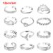 Moda donna 2025 12 pezzi/computer. Gioielli, regali, set di anelli regolabili, anelli, anelli_voghion.com