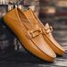 Herren-Loafer im britischen Stil, Frühlingsleder, lässig, Rindsleder, Sommer, Fahren, Slip-On, faul, trendige koreanische Version_voghion.com