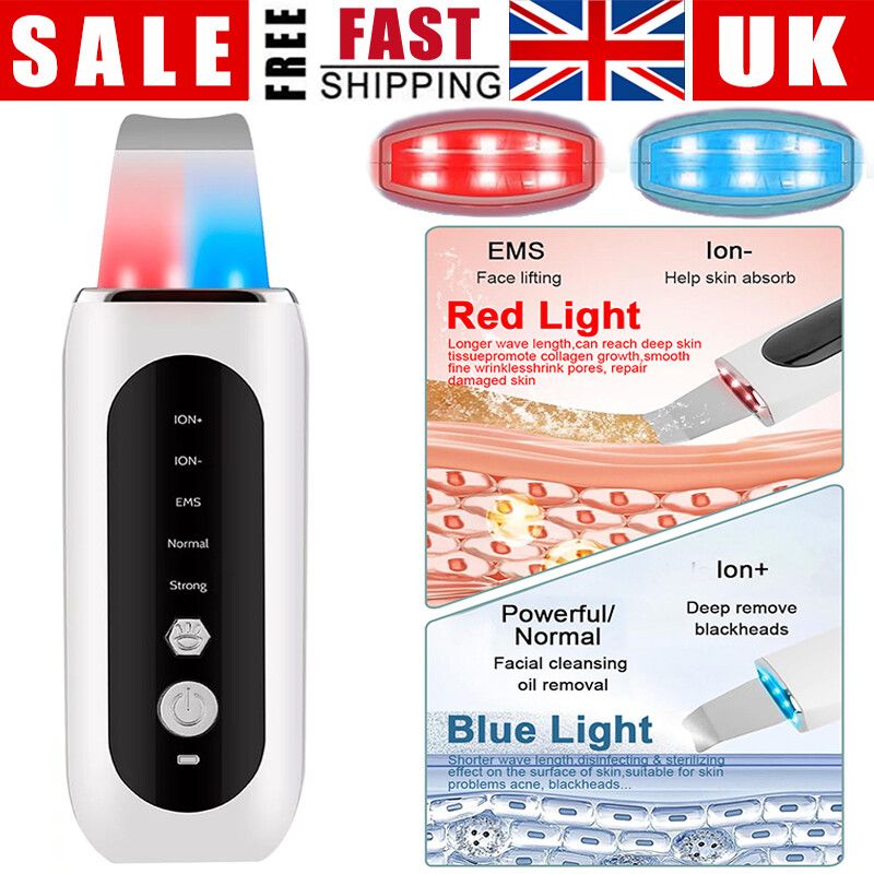 Blackhead Remover Ultrasonic Facial Skin Scrubber Face Pore Deep Cleaner Spatula_voghion.com