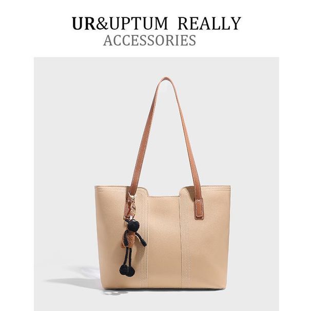 UR Women's Summer 2024 New Fashion Shoulder College Student Versatile Commuter Tote Bag Large Capacity Handbag_voghion.com
