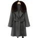 Fox Fur Hooded Coat – Reversible Cashmere Blend Oversized Trench For Petite Frames (65cm Length With Adjustable Belt For Effortless Volume Control)"_voghion.com