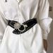 Rhinestone Patchwork Wide Belt For Women Coat Dress Leather Elastic Waist Cincher_voghion.com