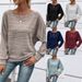 Damenbekleidung Herbst und Winter Bequemes, lässiges, einfarbiges, langärmeliges Pullover-Top mit Rundhalsausschnitt_voghion.com