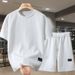 Herrenbekleidung Plus Size Sommer Schwerer Freizeitanzug Lose Kurzarm-Shorts-Anzug_voghion.com