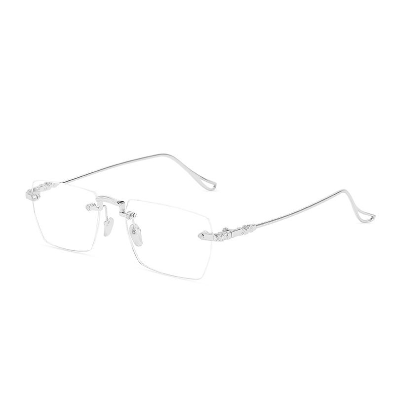 New Frameless Jian Dan Ke Luo Xin Literary Men's Fashion Women's Anti-Blue Light Reading Glasses_voghion.com