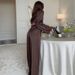 2025 Autumn Silk Cardigan Tie Sleepwear Two-Piece Set Loose Sleeve Long Pants Women's Loungewear_voghion.com