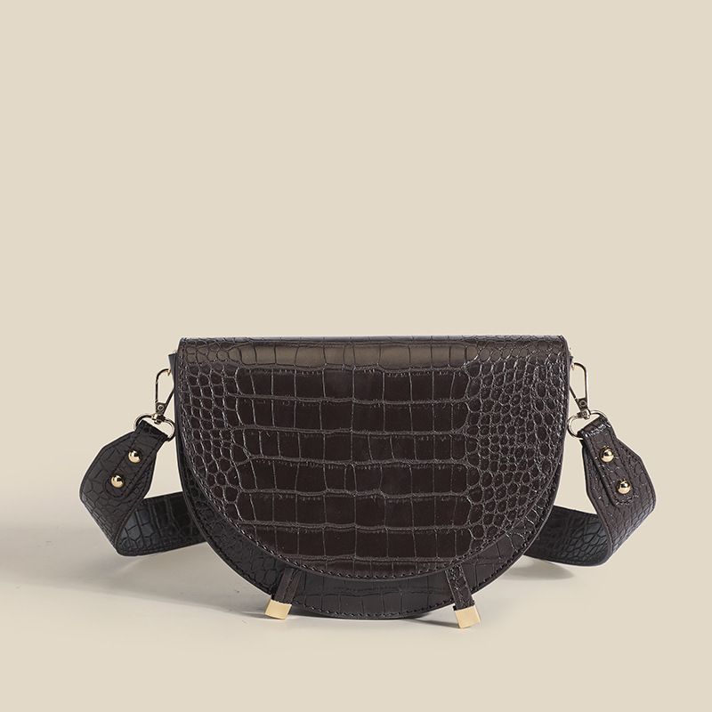 Sattel mit Krokodilmuster 2024, neues Nischendesign, hochwertige, halbrunde Mode, Umhängetasche für Damen mit einer Schulter_voghion.com