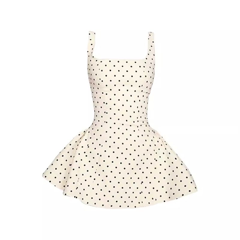 Ms XIDU Double Track Yu Shuxin Jiang Mu Gleiches Design Polka Dot Kleid High-End Puffy Kurzrock für Frauen Sommer_voghion.com