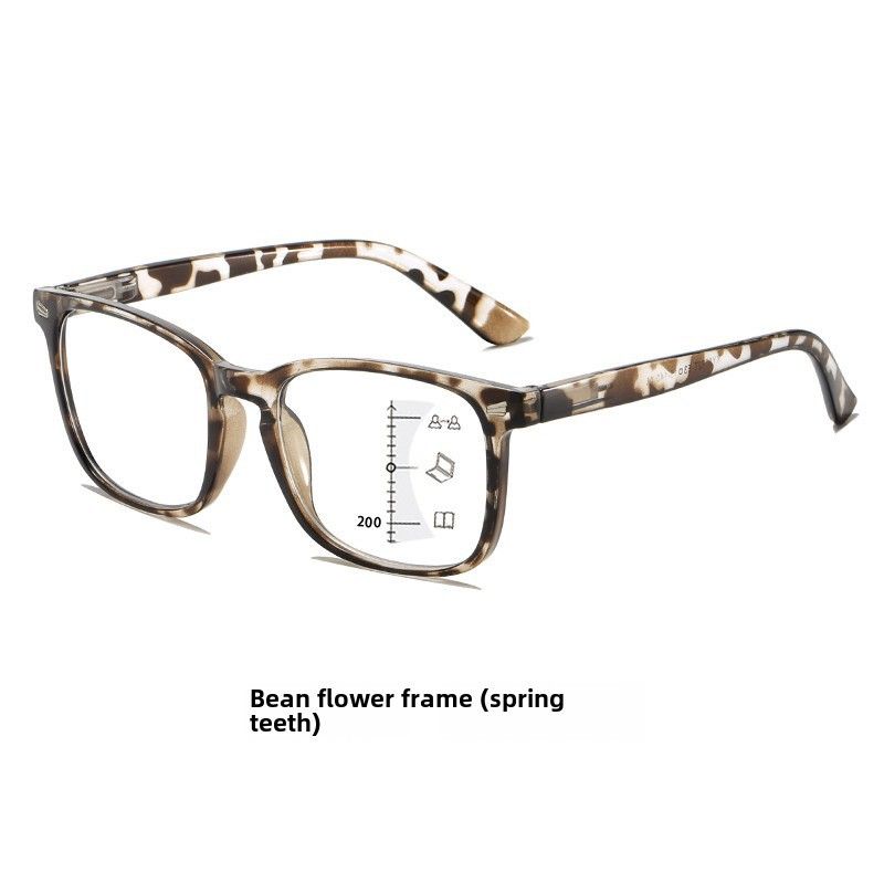 Nouvelles lunettes de lecture intelligentes à changement de couleur pour hommes avec double usage anti-lumière bleue HD progressive multi-focale lunettes de lecture à changement de couleur_voghion.com