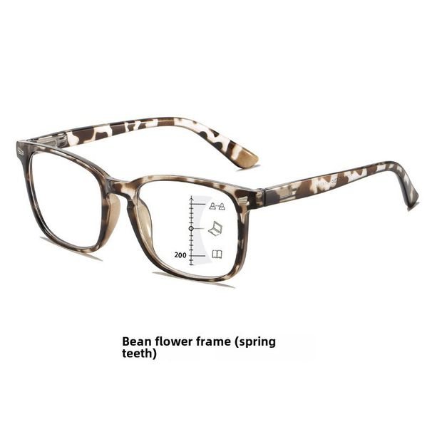 Nouvelles lunettes de lecture intelligentes à changement de couleur pour hommes avec double usage anti-lumière bleue HD progressive multi-focale lunettes de lecture à changement de couleur_voghion.com