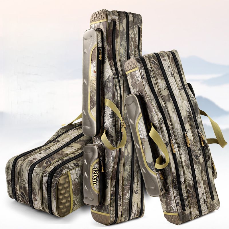 Verdicktes Drachenschuppenmuster, multifunktionale Ausrüstung, große Kapazität, Doppelschulter-Angelrucksack, große Bauchrutentasche_voghion.com