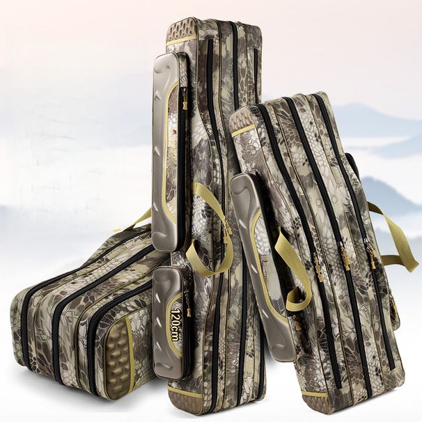 Verdicktes Drachenschuppenmuster, multifunktionale Ausrüstung, große Kapazität, Doppelschulter-Angelrucksack, große Bauchrutentasche_voghion.com