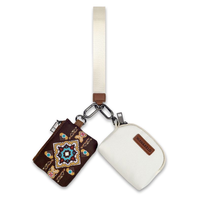 Bohemian Lulu Crossbody Wristlet Key Pouch – Vintage Floral & Geometric Print Mini Bag For Women, Waterproof & Durable​_voghion.com