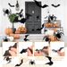 68PCS large Halloween 3D spider and bat wall sticker combination Halloween decoration 3D black bat sticker_voghion.com
