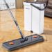 Spin Mop With Detachable Bucket - Self-Wringing Floor Scrubber, Ultra-Thin 33cm/40cm Head, Stainless Steel Handle & Microfiber Pads_voghion.com