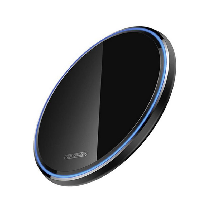 WX-70 15W ultratynd trådløs oplader Spejl trådløs oplader til mobiltelefon (sort)_voghion.com