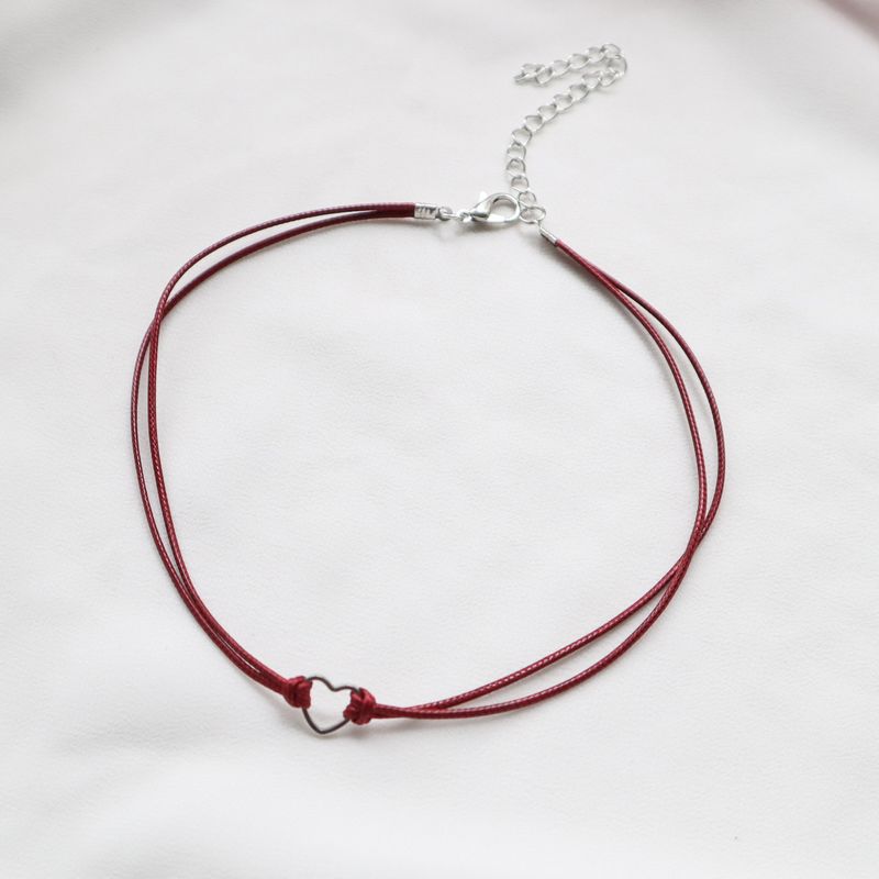 Ankola Rot Schmuck Halskette Choekr Halskette Kragen Kurze Schlüsselbein Kette Frauen_voghion.com