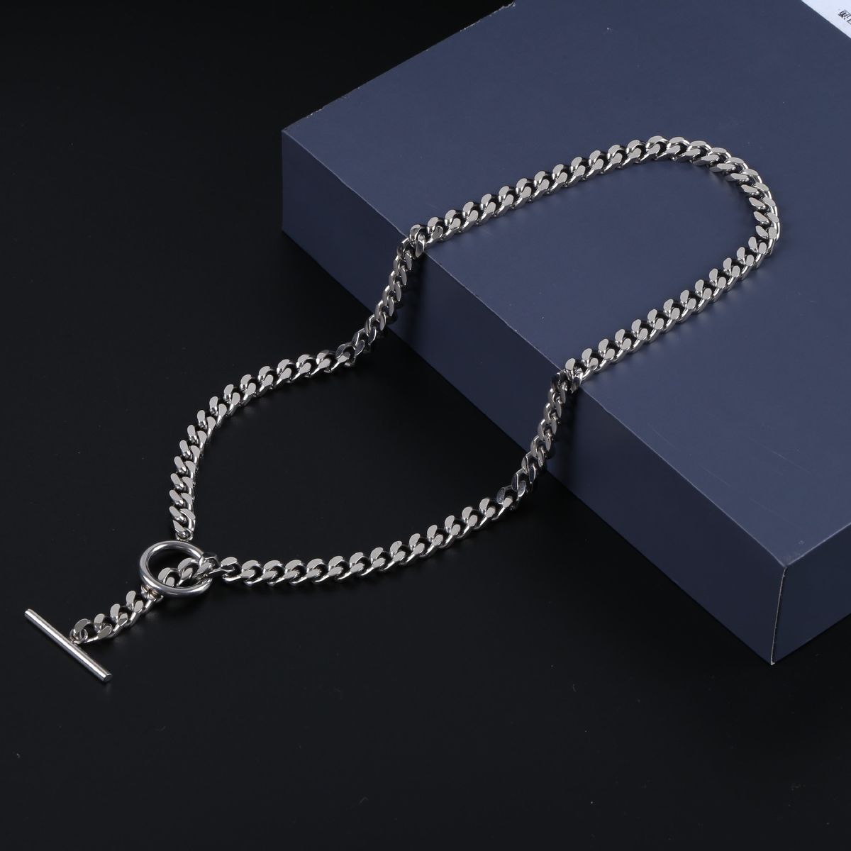 Collana in acciaio inossidabile lucidato a quattro lati, catena cubana in titanio e oro Hip-Hop per uomo e donna_voghion.com