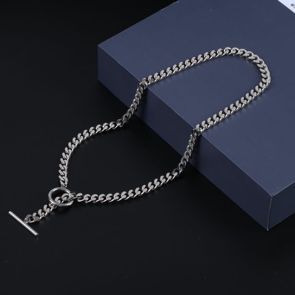 Collana in acciaio inossidabile lucidato a quattro lati, catena cubana in titanio e oro Hip-Hop per uomo e donna_voghion.com