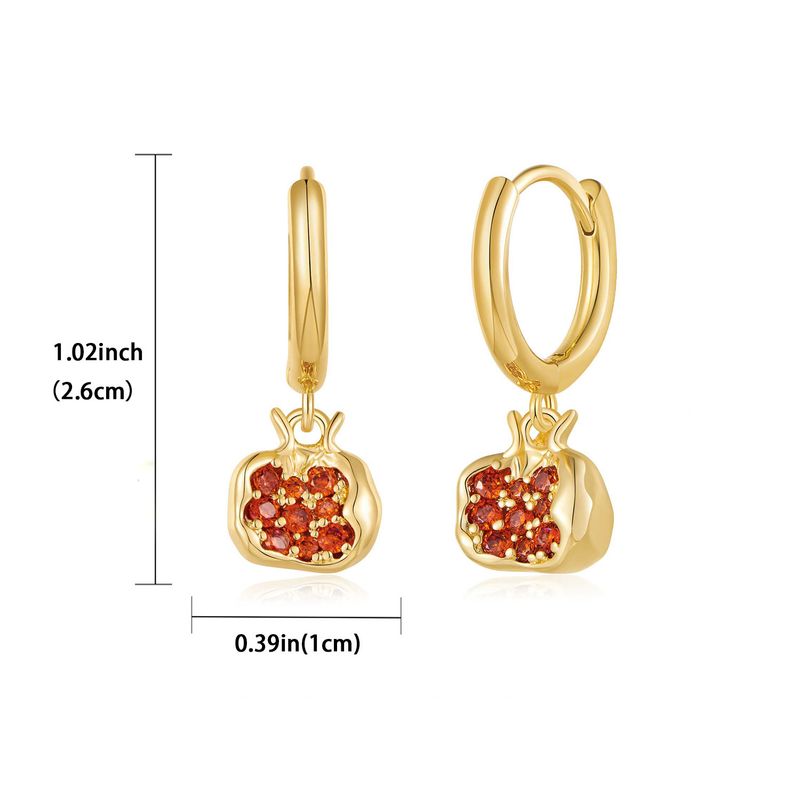 Modische unregelmäßige Ohrringe im Nischendesign, Kupfer überzogen mit echtem Gold und eingelegten roten Zirkonen, weibliche Ohrringe, exquisiter High-End-Schmuck_voghion.com