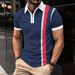 Polo d'été à manches courtes pour homme, imprimé à motifs simples, décontracté, rayé_voghion.com
